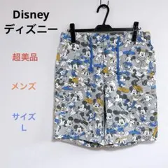 美品 Disneyディズニー ミッキー メンズ ウエストゴム ハーフパンツ Ｌのサムネイル