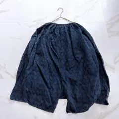【美品】CYCLAS シクラス リネン デザイン ブラウス ネイビー Mのサムネイル