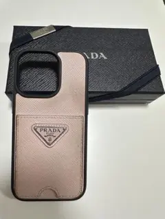 PRADA iPhone 14pro ケース ピンク サフィアーノレザー - メルカリ