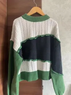 RAGEBLUE ケーブル編み長袖ニット