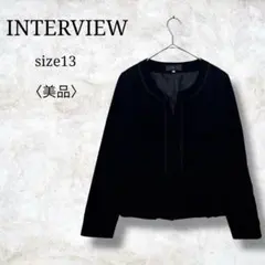 美品✨【INTERVIEW】レディースノーカラージャケット　フォーマル　礼服