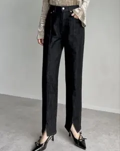 Re:EDIT 低身長 センタースリットストレッチデニム