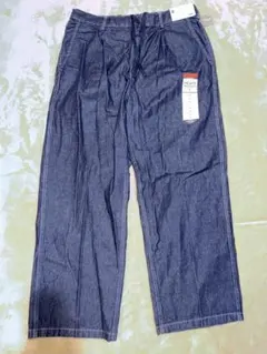 デニム ワイドパンツ ゴムウエスト