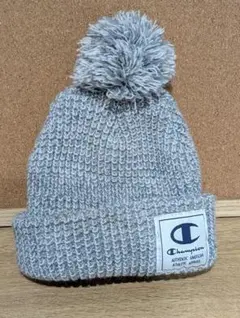 チャンピオン ニット帽 ポンポン付き グレー