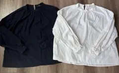 UNIQLOレディース ハイネックボリュームスリーブブラウス　2枚セット