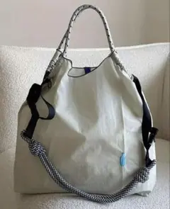 エコバッグ　刺繍エコバッグ　ブルー　M ナイロン　グレー　トート　ボトル