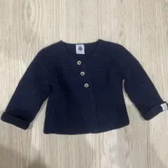 プチバトーネイビー ニット カーディガン 6m /67cm