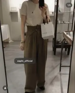 eaphi wool belted pants