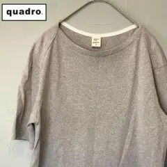 quadro グレー ラウンドネック Tシャツ 半袖 日本製 M程度