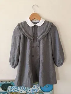 昭和レトロ　グレー ドット柄 ワンピース　フォーマル