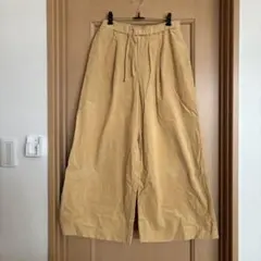 ベージュ コットン ワイドパンツ