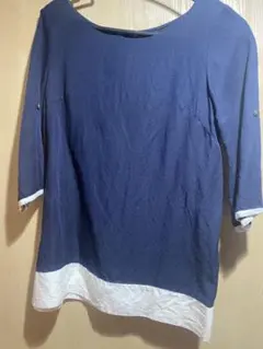 ネイビー リボン付き トップス