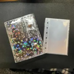A7 6穴 シール バインダー 星柄帳 リフィル 10枚付 セット 透明