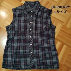 BURBERRY袖なし　トップスシャツ　ネイビー