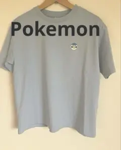 ポケットモンスター ポッチャマ刺繍　レディース半袖Tシャツ　ブルー