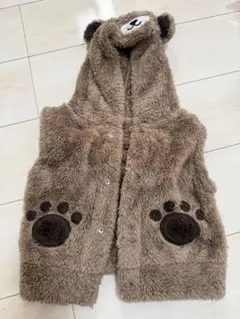 クマ耳付きフリースベスト 90cm