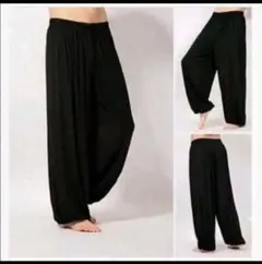 新品♡ ヨガパンツ 黒 サルエルパンツ ウェストゴム ルームウェア ダンス