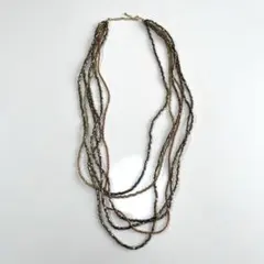 多連（6連）ビーズネックレス ゴールド系 レイヤード デザイン アジアン系