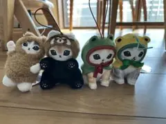 モフサンド　パジャマにゃん　パンダにゃん　カエルにゃん2種　マスコットぬいぐるみ