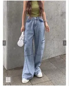 GRL ワイドデニムカーゴパンツ