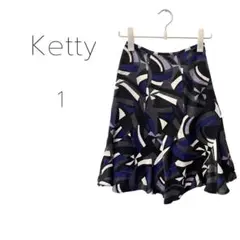 ketty ケティ　膝丈スカート　1 S 幾何学柄　総柄　フレアスカートのサムネイル