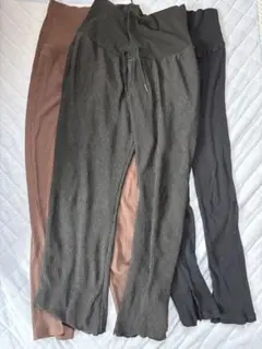 マタニティハイウエストパンツ 3点セット(1点はレギンス)