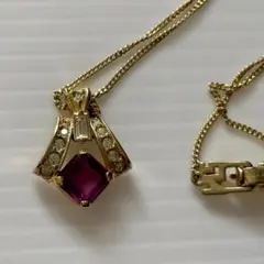 NINA RICCI ニナリッチ ラインストーン ネックレス パープルストーン