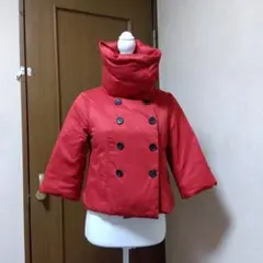 Theory赤いダウンコート ダブルブレスト 7分袖