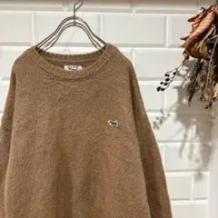 フリークスストア✨オーバーサイズ クルーネック ニット ロゴ刺繍 フリー