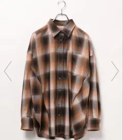 ページボーイ　オンブレチェックシャツ /オレンジ /free