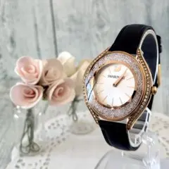 希少】Swarovski スワロフスキー 腕時計 クリスタルライン ゴールド