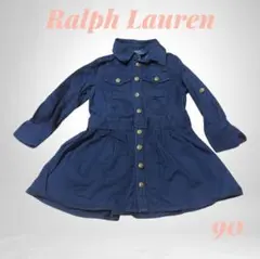 【訳有】子供服　女の子　ラルフローレン ネイビー ワンピース 90cm