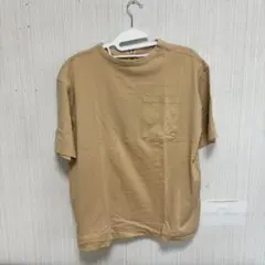 American holic ベージュ 半袖Tシャツ ポケット付き