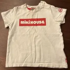 【汚れあり】ミキハウス　ロゴTシャツ　90cm