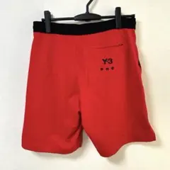 【美品】Y-3 ワイスリー スイムショーツ ハーフパンツ 赤 黒 S バックロゴのサムネイル