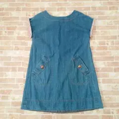 【美品】バーバリーブルーレーベル　デニムワンピース　ノバチェック　金ボタン　38