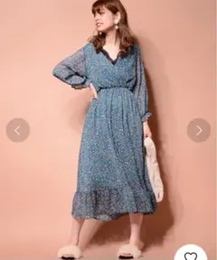 花柄カシュクール ロングワンピース