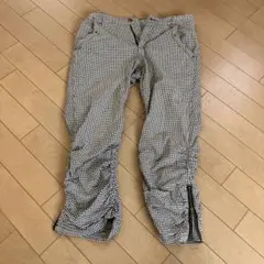 チェック パンツ ギャザー