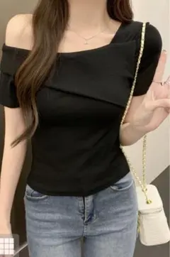 GRL アシンメトリー　ワンショルダー　トップス