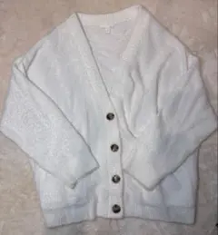H&M 白ニットカーディガン XL