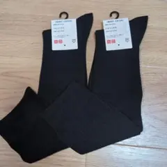 ユニクロ ハイソックス 2026 メンズ ブラック 新品 リブソックス 消臭靴下