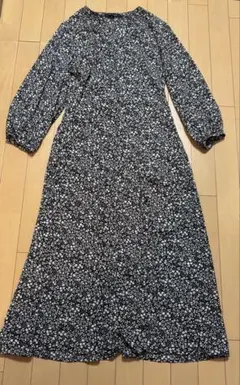 ナノユニバース＊花柄＊長袖ロングワンピース