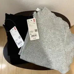UNIQLO 長袖Tシャツ　黒・グレー２枚セット