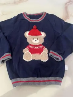 Gaya & Bella クマ刺繍セーター ネイビー