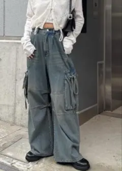 Kastane カーゴデニムパンツ