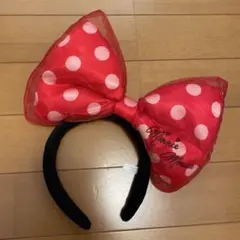 ミニー・マウス 赤い水玉リボンカチューシャ