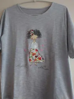 Matel 半袖Tシャツ 女の子プリント グレー M-Lのサムネイル