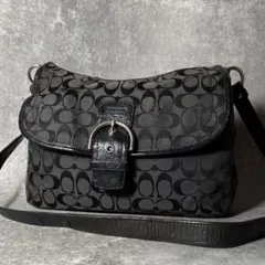 COACH コーチ ブラック シグネチャー ショルダーバッグ ソーホー 美品