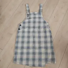 GU　チェック柄サロペット　140