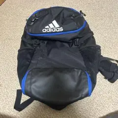 adidas リュック 大容量 ブラック×ブルー バックパック 通学 部活 ジム
